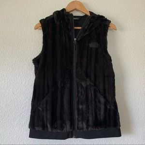 North Face Black Fur Vest